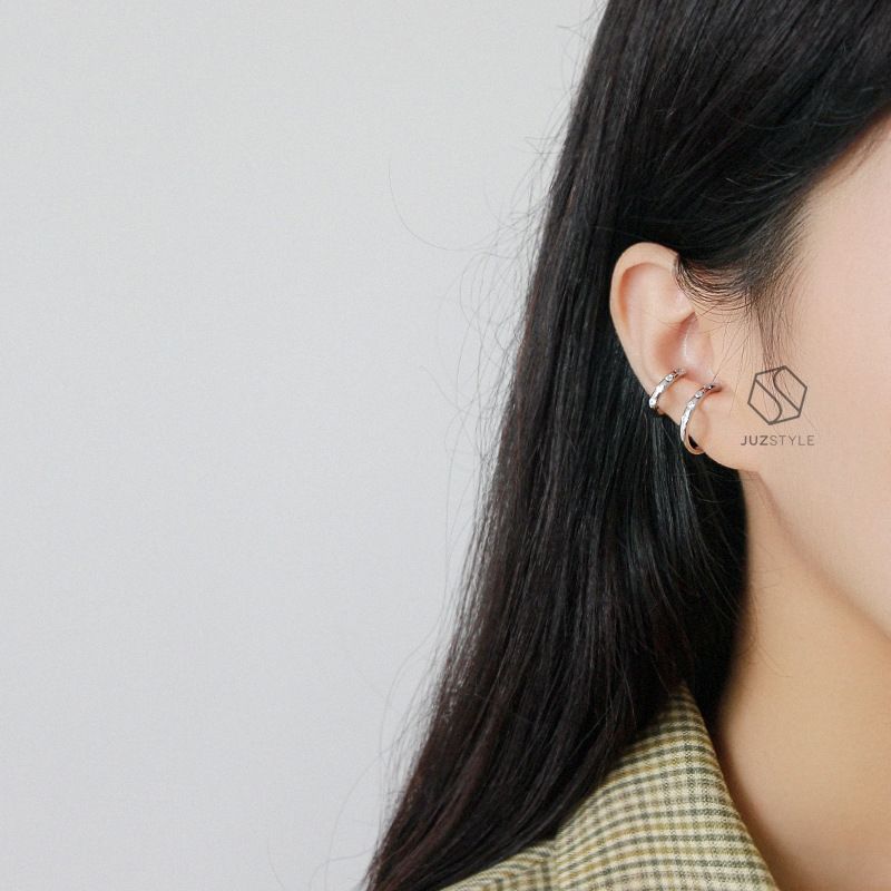  Bông tai bạc CZ setting earcuff 