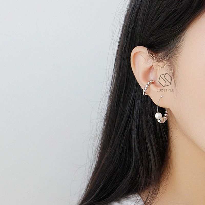  Bông tai bạc Balls earcuff 