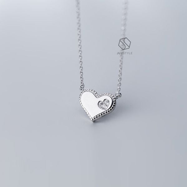  Dây chuyền bạc Heart in heart 
