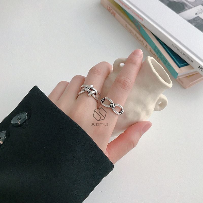  Nhẫn bạc Vintage chain 