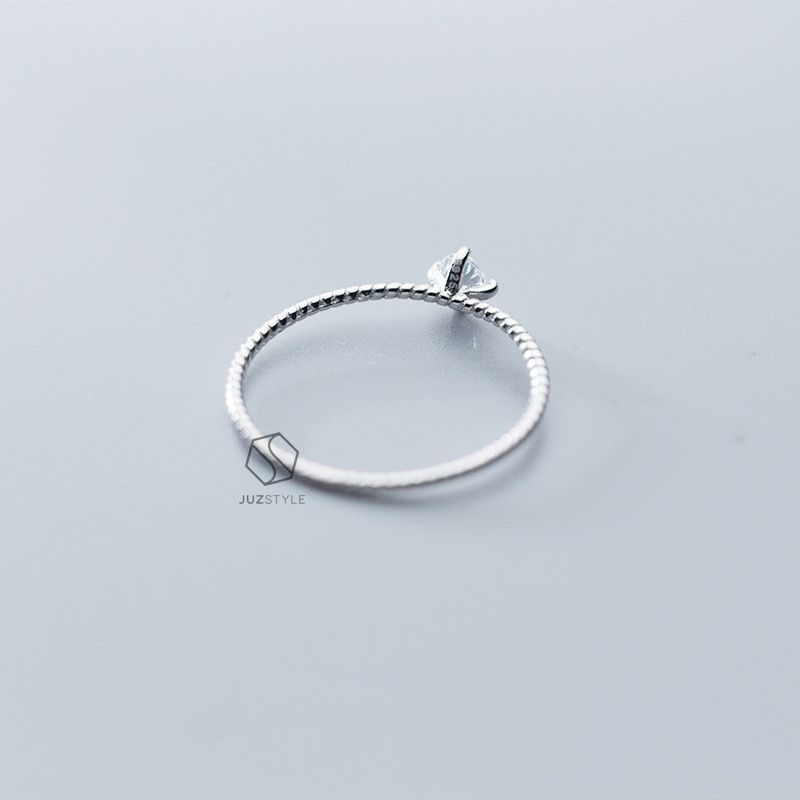  Nhẫn bạc Tiny CZ twist band 