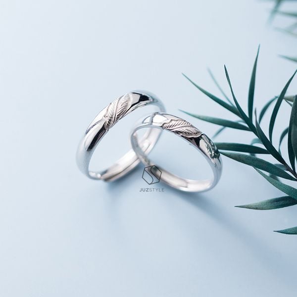  Nhẫn bạc cặp Feather 