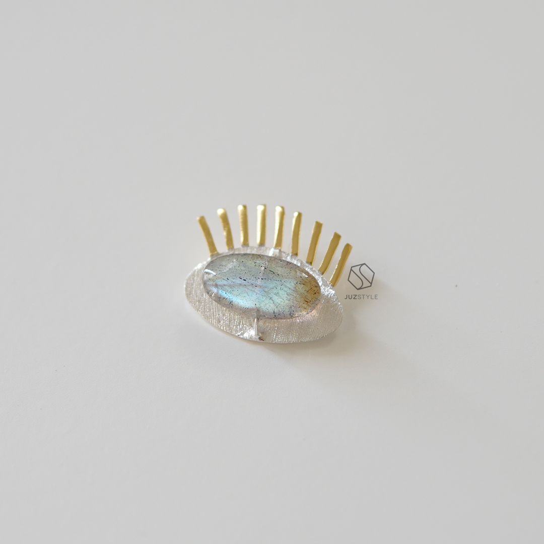  Mặt dây chuyền bạc the eye mix đá labradorite 