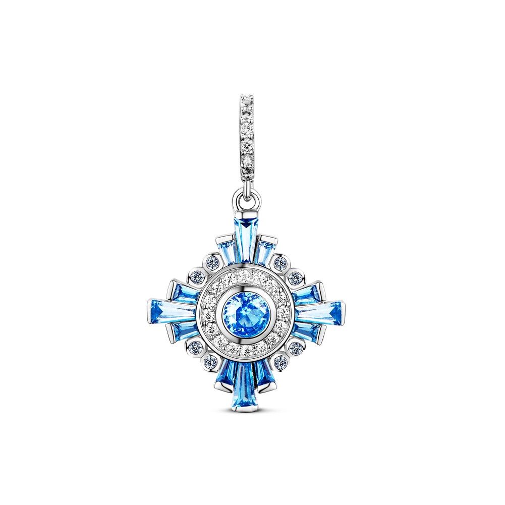  Charm bạc rơi Blue Snowflake 