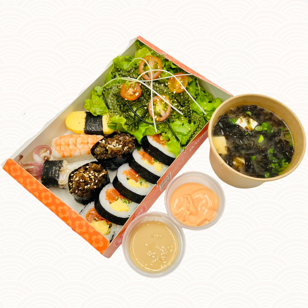 Set Sushi Lunch 10 viên kèm Rau tiện lợi cho dân Văn Phòng DAOHAISAN