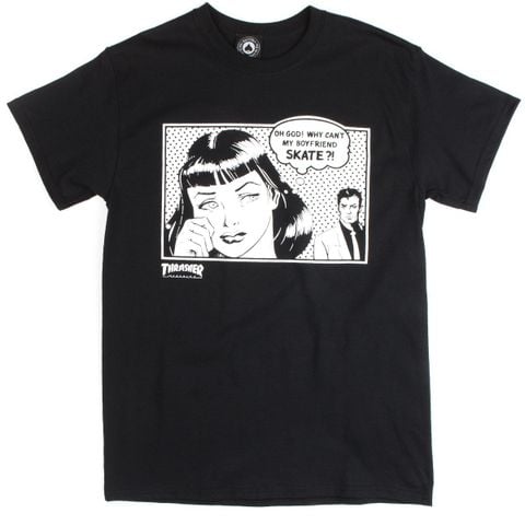  THRASHER BOYFRIEND T-SHIRT BLACK 