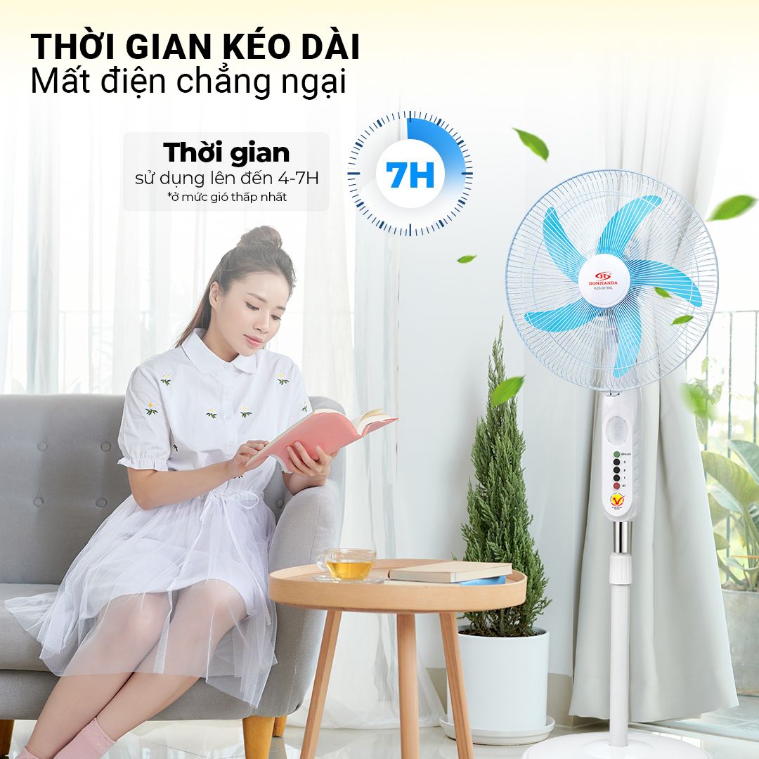  Quạt sạc năng lượng mặt trời HJD-3616/3816 