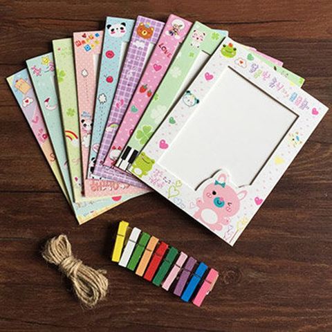 Combo 9 Khung Ảnh Bìa + 9 Kẹp Nhiều Màu