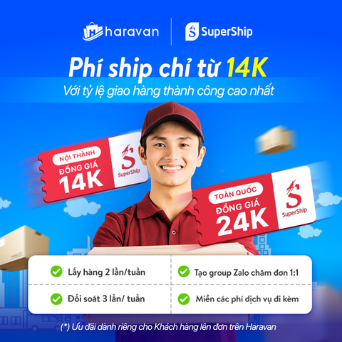 Giao hàng Đồng giá 14K Nội thành - 24K Toàn quốc