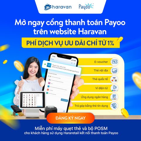 Một kết nối cho mọi thanh toán  - Chỉ từ 1% phí dịch vụ cùng Payoo