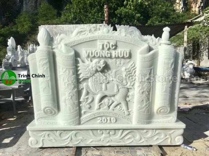 Cuốn thư bình phong đá 018