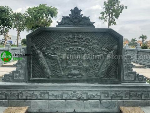 Cuốn thư bình phong đá