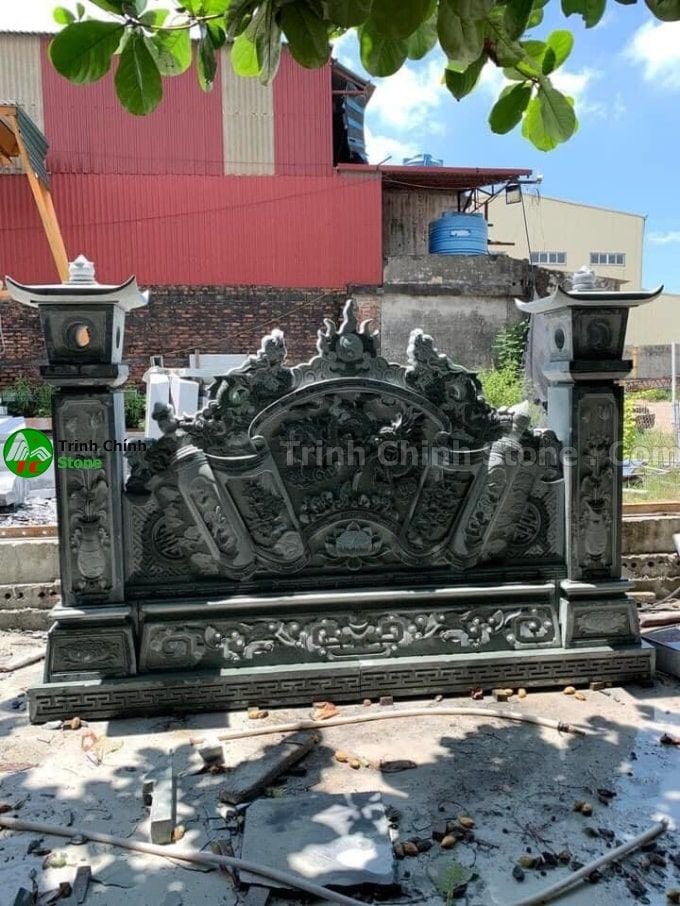 Cuốn thư bình phong đá 030