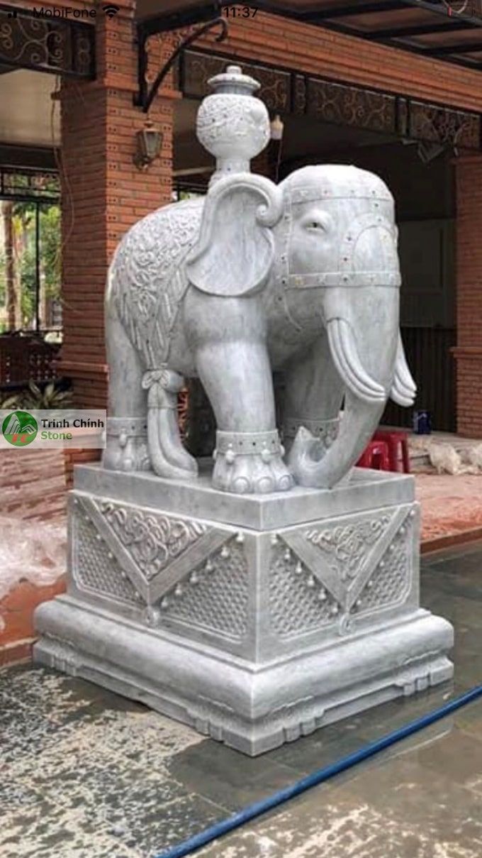 tượng đá voi phong thủy 002