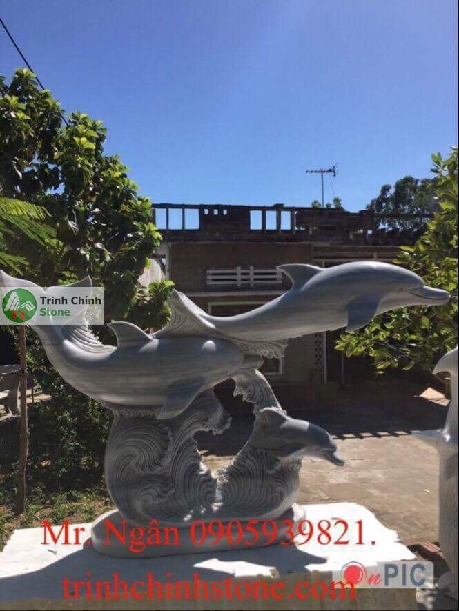 tượng đá cá heo 002