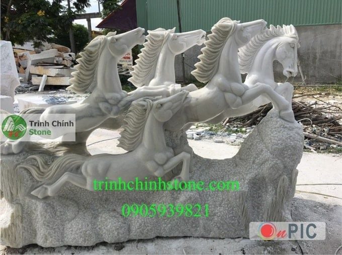 tượng đá ngựa phong thủy 003