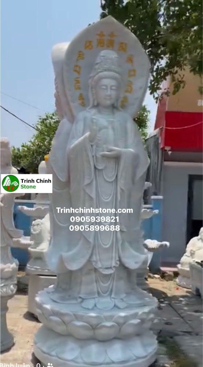 Tượng phật quan âm bằng đá - 008