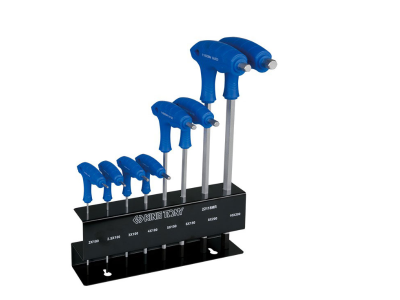 Bộ Lục Giác Đầu Bằng và Bi 8 Chi Tiết Chữ T Kingtony 22118MR