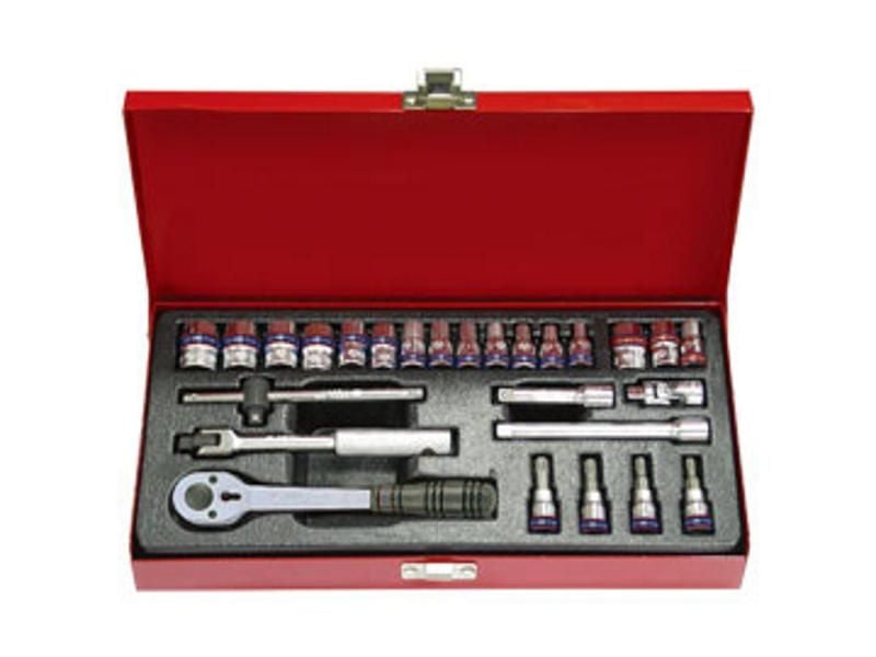 1/4'' Bộ tuýp 26 chi tiết hệ inch và hệ mét Kingtony 2526CR