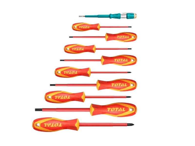 Bộ 10 công cụ cầm tay cách điện TOTAL THKTV02S101