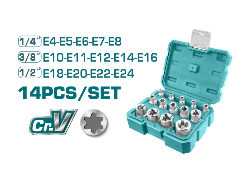 Bộ 14 đầu tuýp loại E TOTAL THKTETS0114