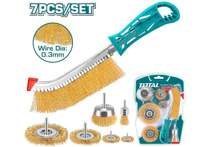 Bộ Bánh Cước Và Chổi Cước 7 Chi Tiết Total TAC310071 - hình ảnh sản phẩm thực tế 1