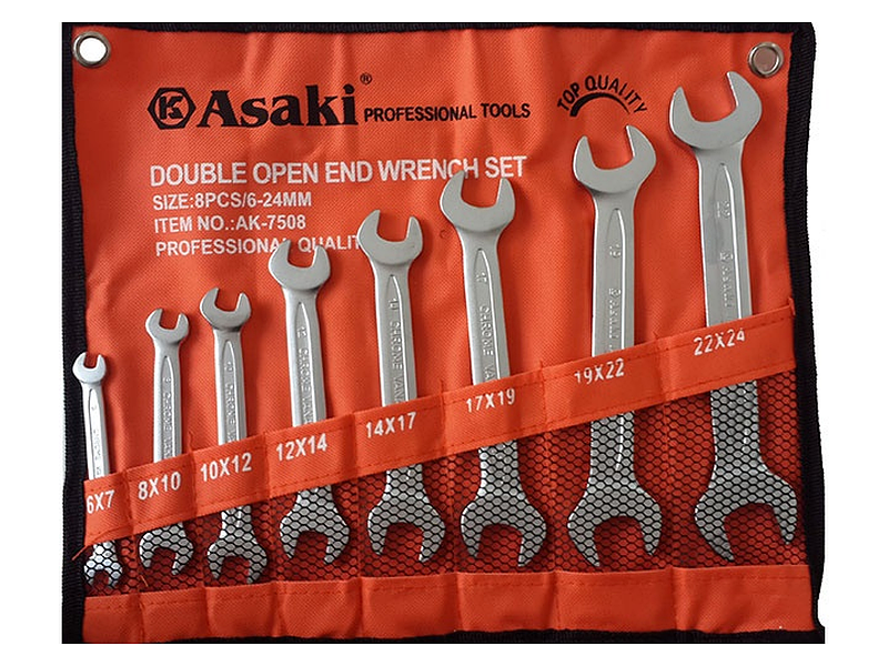 Bộ Cờ Lê 2 Đầu Miệng 8 Chi Tiết Asaki AK-7508 - hình ảnh sản phẩm thực tế 1