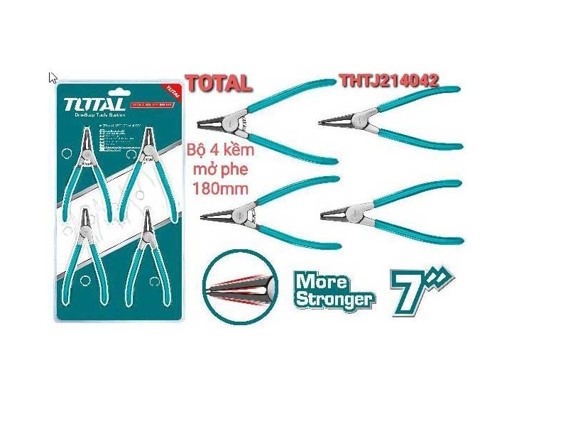Bộ 4 kềm mở phe 180mm TOTAL THTJ214042