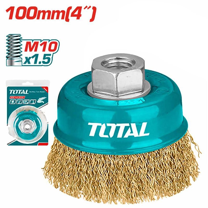 Chén Cước Đánh Gỉ Bằng Thau 100mm Total TAC31041.2 - hình ảnh sản phẩm thực tế 1
