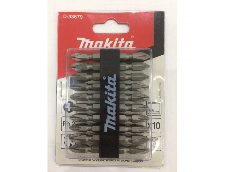 Bộ mũi vít 2 đầu PH2 MAKITA (65MM) (10PCS) D-33679