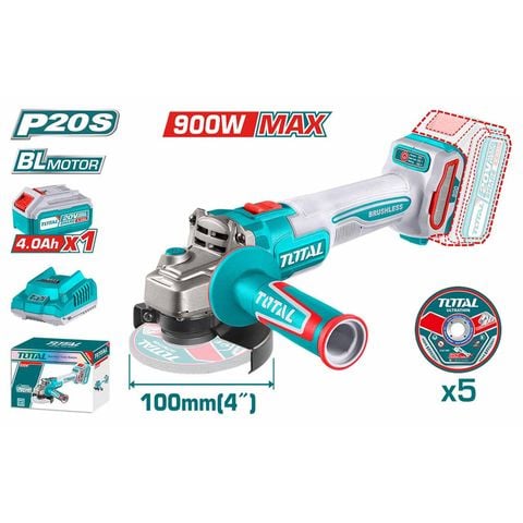 Máy Mài Góc Không Chổi Than Dùng Pin Total 20V TAGLI261021