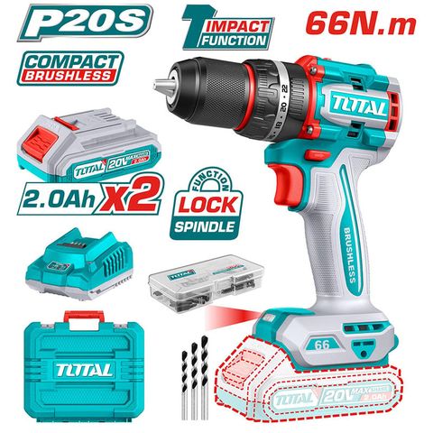 Máy Khoan Búa Không Chổi Than Dùng Pin Total Lithium-Ion 20V TIDLI20668
