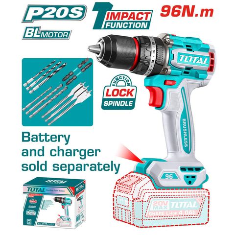 Máy Khoan Búa Không Chổi Than Dùng Pin Total 20V (Không Kèm Pin &Sạc) TIDLI209681