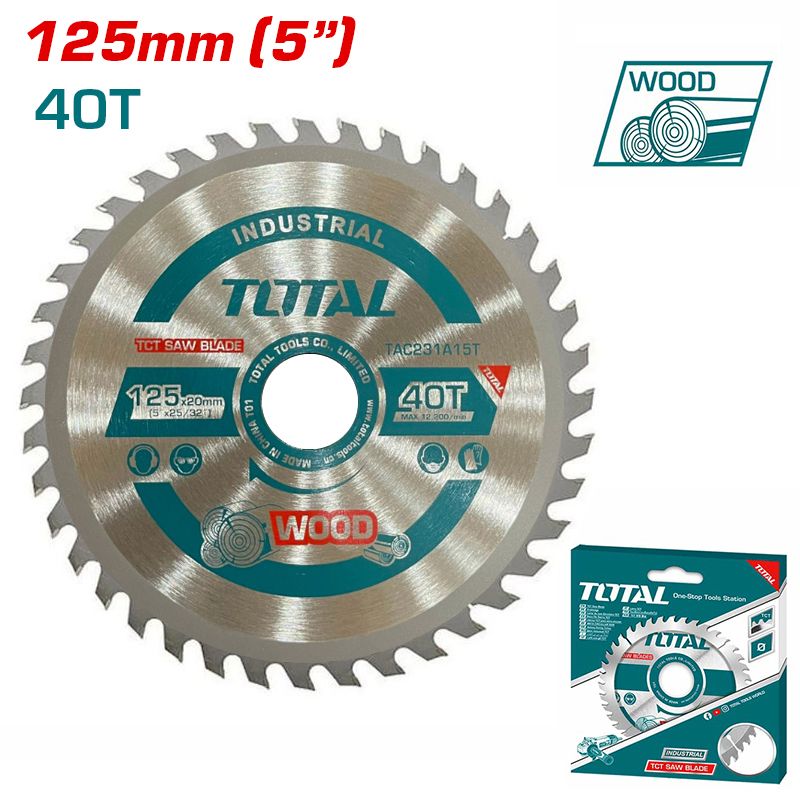 Lưỡi Cưa Gỗ TCT 40 Răng 125mm Total TAC231A15T - hình ảnh sản phẩm thực tế 1