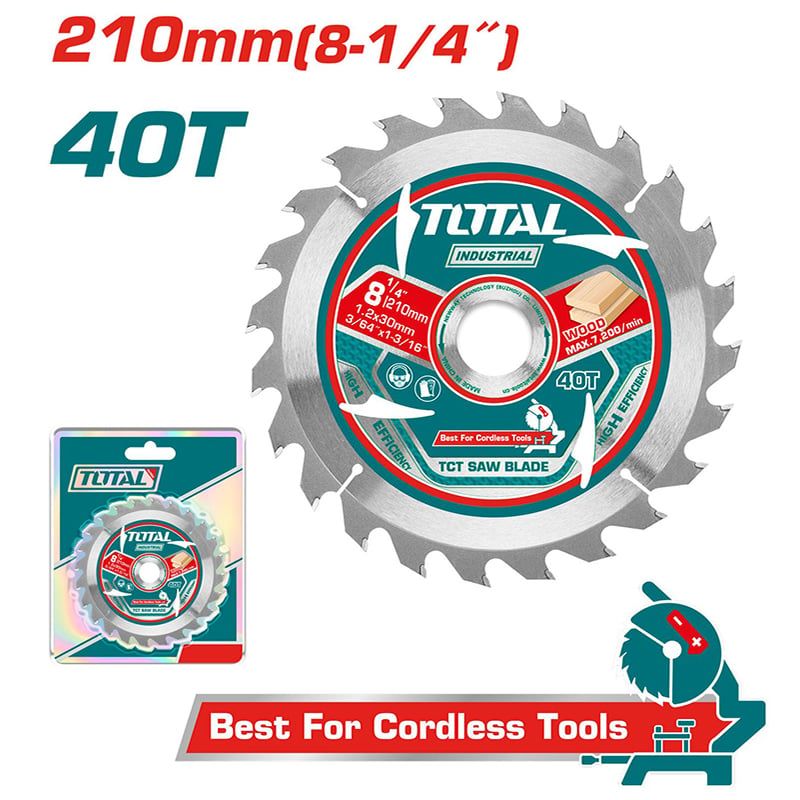Lưỡi Cưa Gỗ TCT 40 Răng 210mm Total TAC2332103 - hình ảnh sản phẩm thực tế 1
