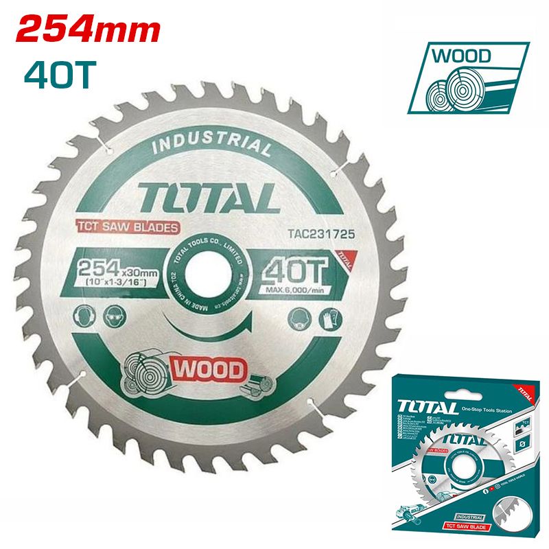 Lưỡi Cưa Gỗ TCT 40 Răng 254mm Total TAC231725 - hình ảnh sản phẩm thực tế 1