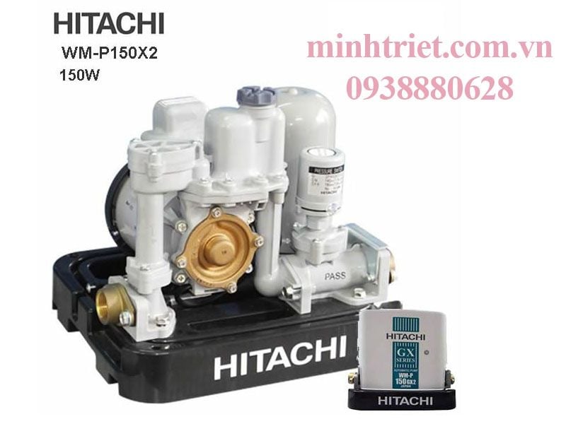 Máy Bơm Nước Tăng Áp Tự Động Hitachi WM-P150GX2 (Thùng Vuông)