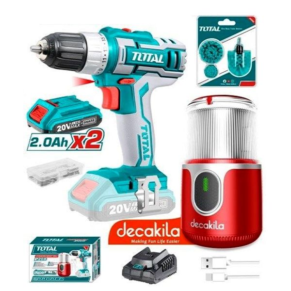 Bộ Combo 2 Máy Xay Cà Phê Và Khoan Dùng Pin 20V Total TOSLI23013 - hình ảnh sản phẩm thực tế 1