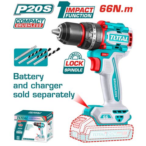 Máy Khoan Búa Không Chổi Than Dùng Pin Total 20V (Không Kèm Pin & Sạc) TIDLI206681