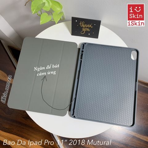 Bao Da Ipad Pro 11 Inch 2018 Mutural Vải Canvas Chính Hãng
