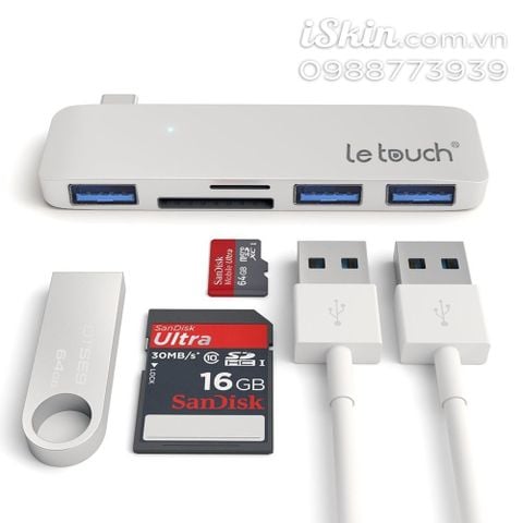 Le Touch USB-C Combo Hub 5in1 Cao Cấp Chính Hãng