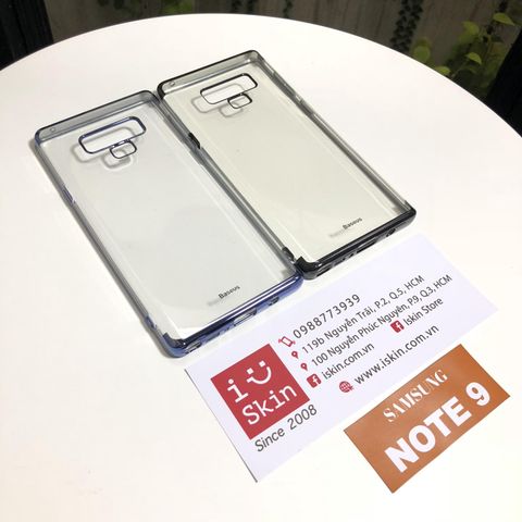 Ốp Lưng Samsung Galaxy Note 9 Baseus Glitter Dẻo Trong Viền Xi Chính Hãng