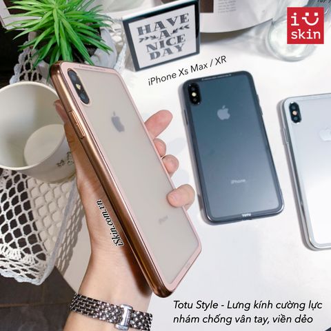 Ốp Lưng IPHONE Xs Max Totu Style Lưng Kính Cường Lực Nhám Chống Vân Tay