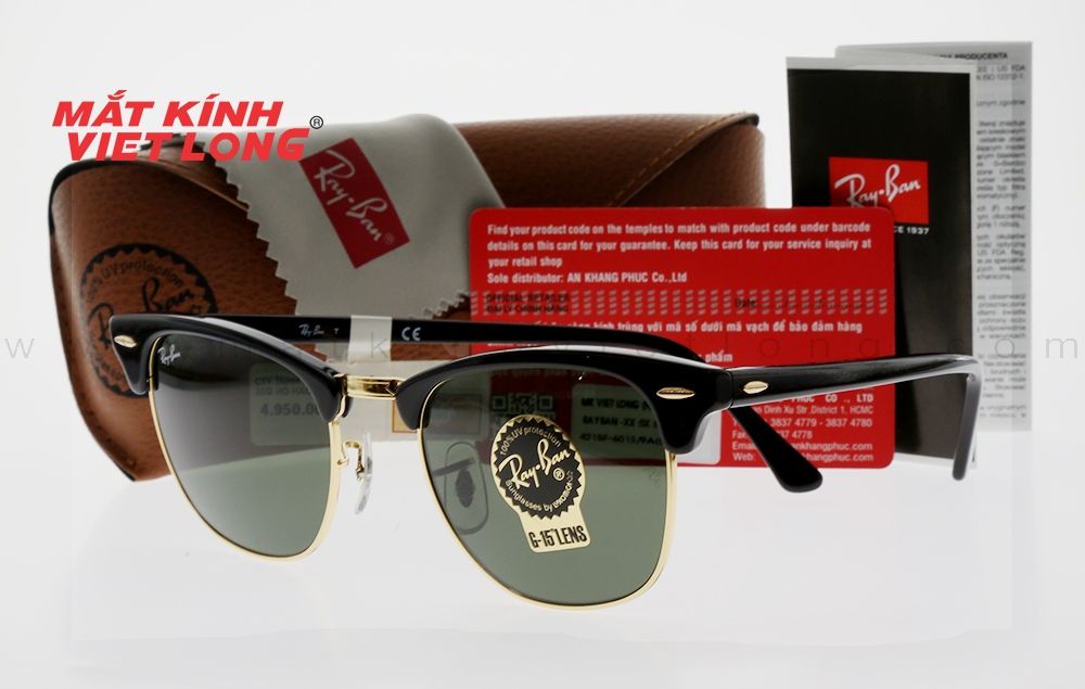MẮT KÍNH RAYBAN-3016-CLUBMASTER-W0365 – VIỆT LONG Chăm sóc mắt