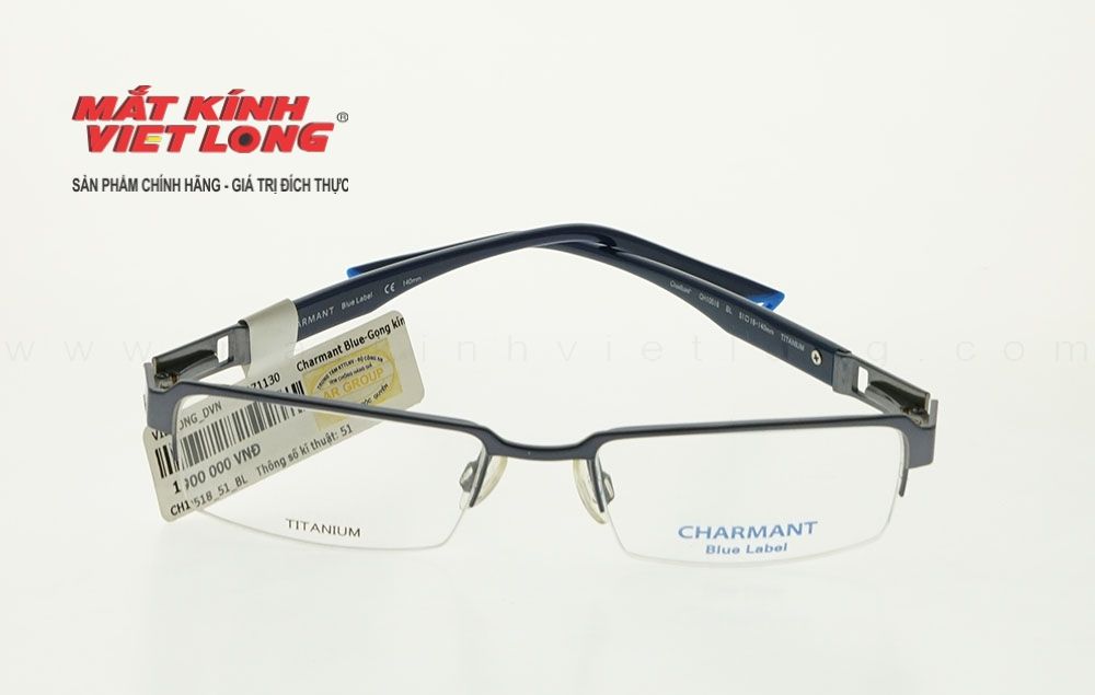  GỌNG KÍNH CHARMANT CH10518-BL 51-18 