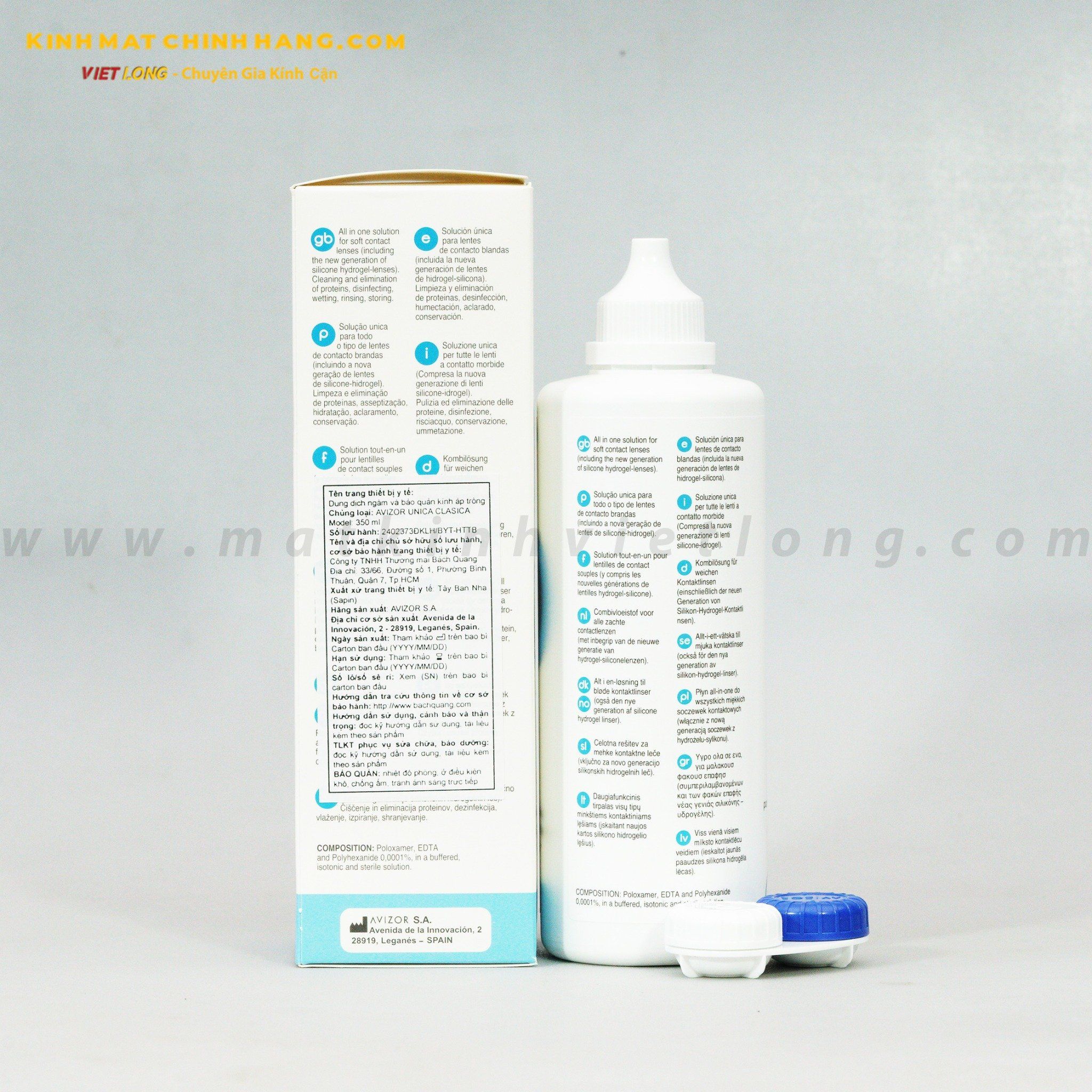  NƯỚC NGÂM AVIZOR UNICA CLASICA 350ML 