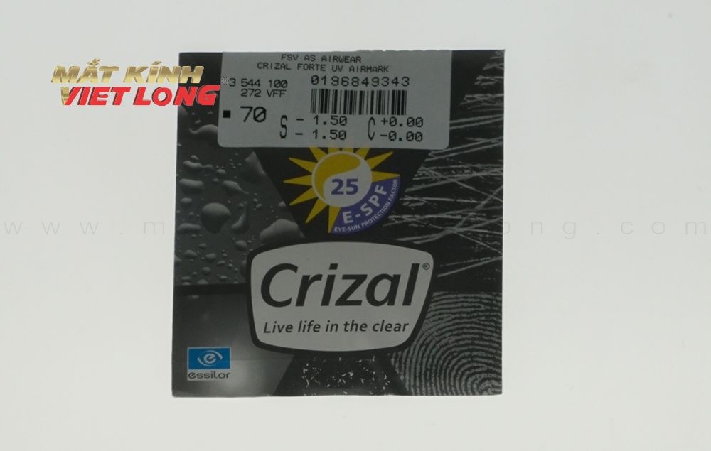  TRÒNG KÍNH CẬN ESSILOR CRIZAL AIRWEAR 1.59 KHÔNG BỂ 