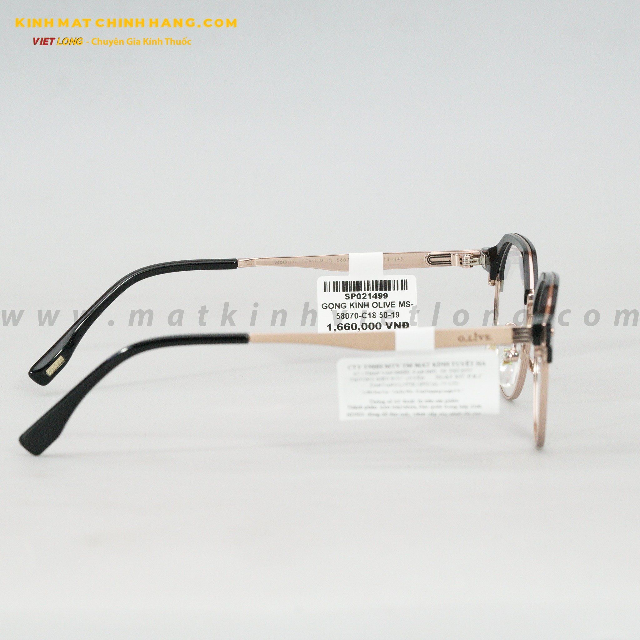  GỌNG KÍNH OLIVE MS-58070-C18 50-19 