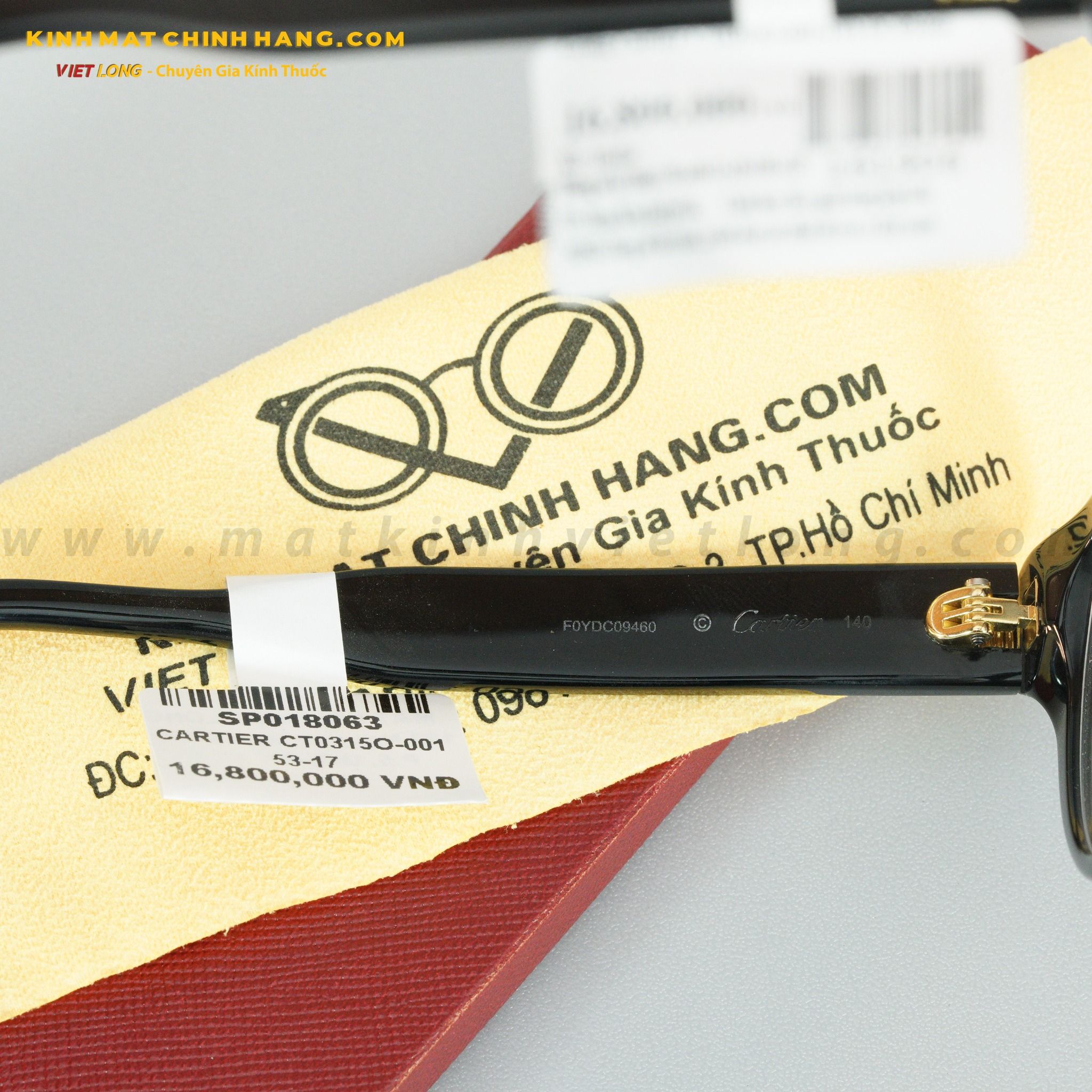  GỌNG KÍNH CARTIER CT0315O-001 53-17 