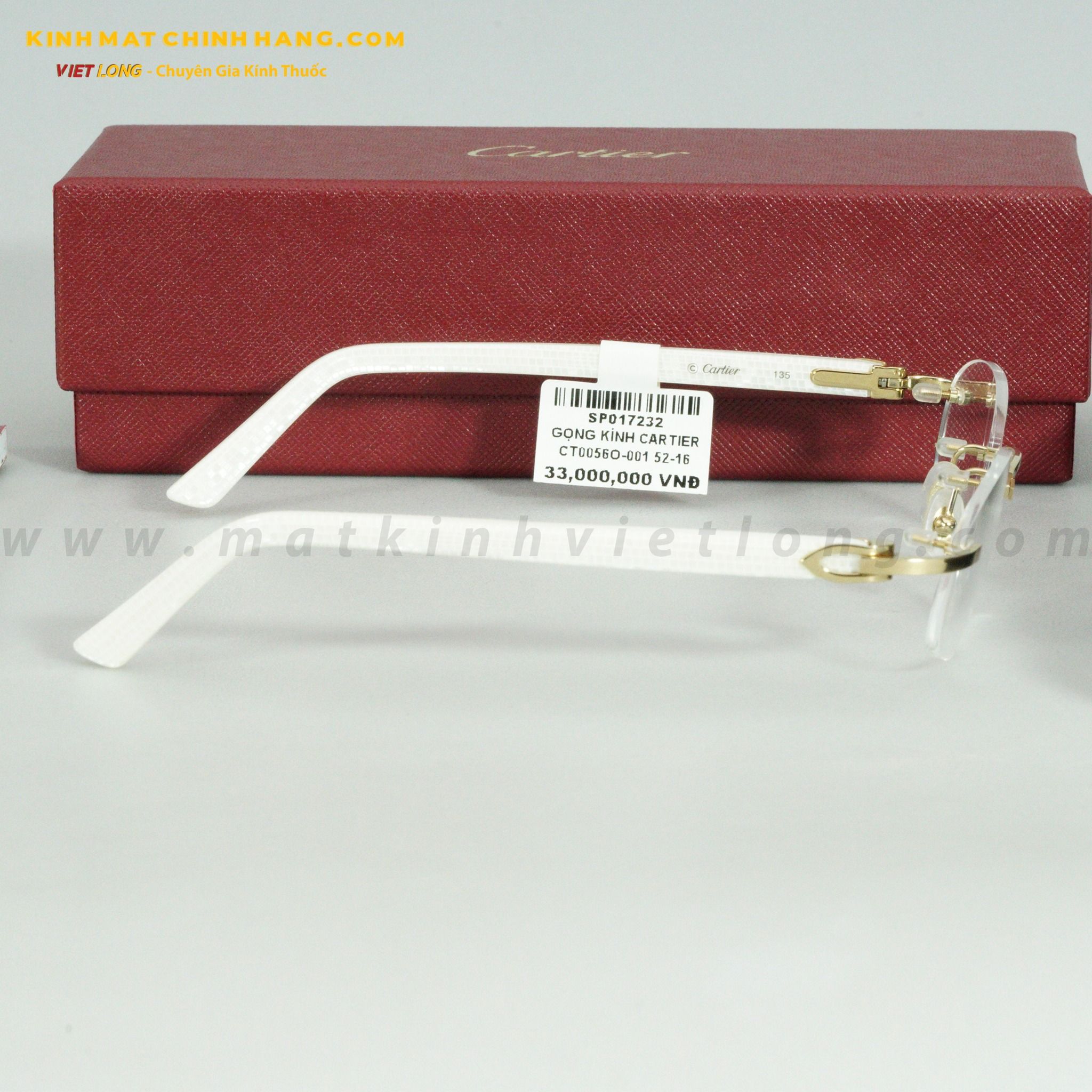  GỌNG KÍNH CARTIER CT0056O-001 52-16 